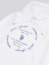 Mens Premium Print Interlock Hoodie in Bright White