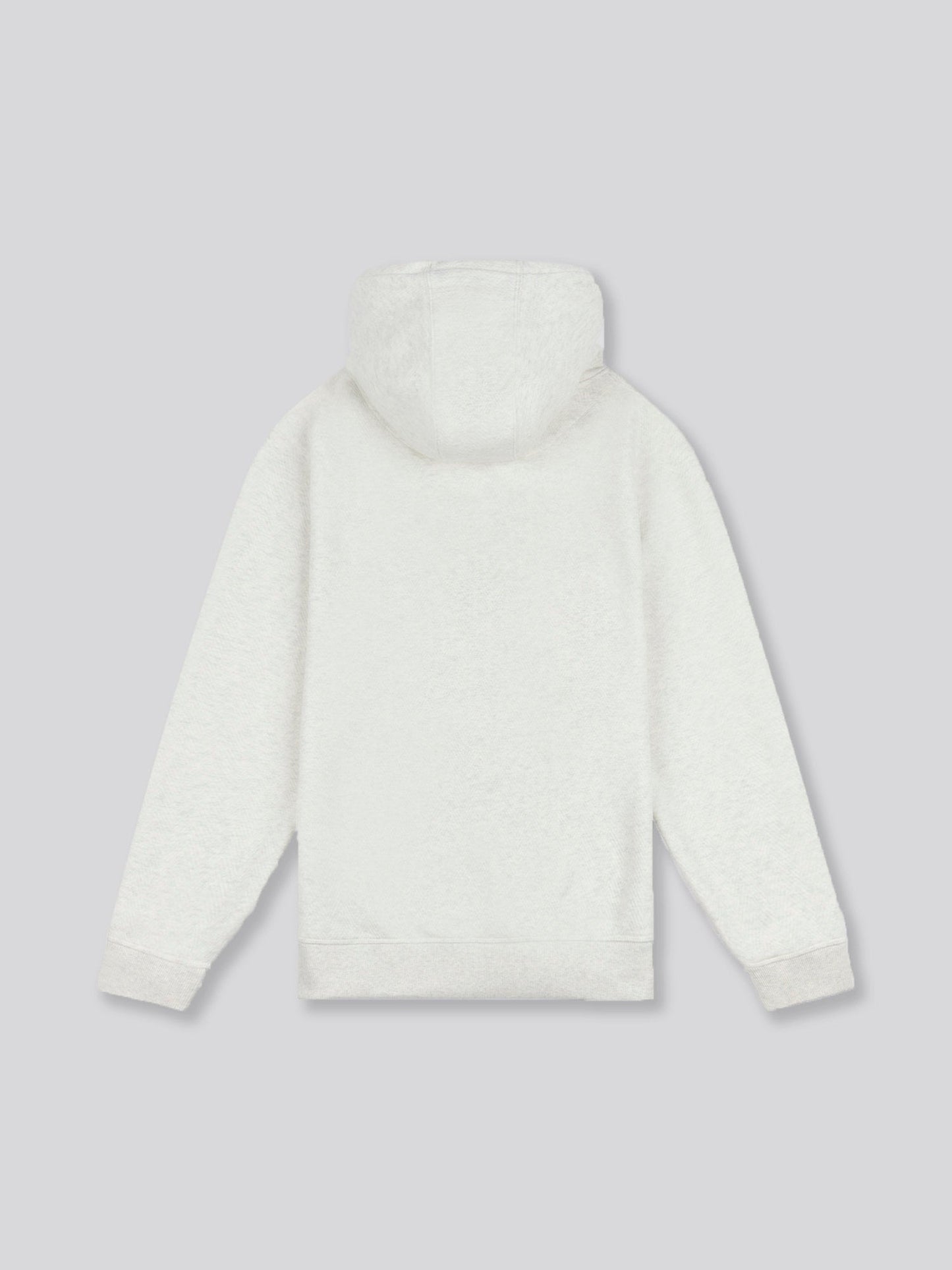 Mens Double Horsemen Herringbone Hoodie in Light Grey Marl