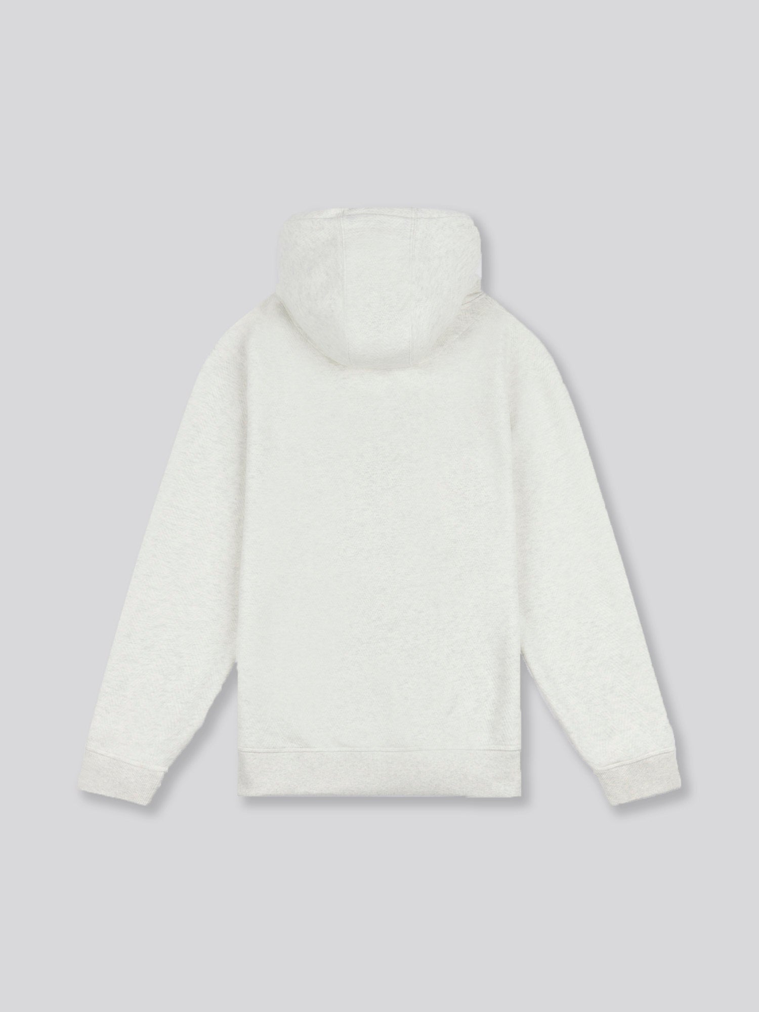 Mens Double Horsemen Herringbone Hoodie in Light Grey Marl