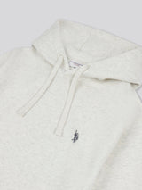 Mens Double Horsemen Herringbone Hoodie in Light Grey Marl