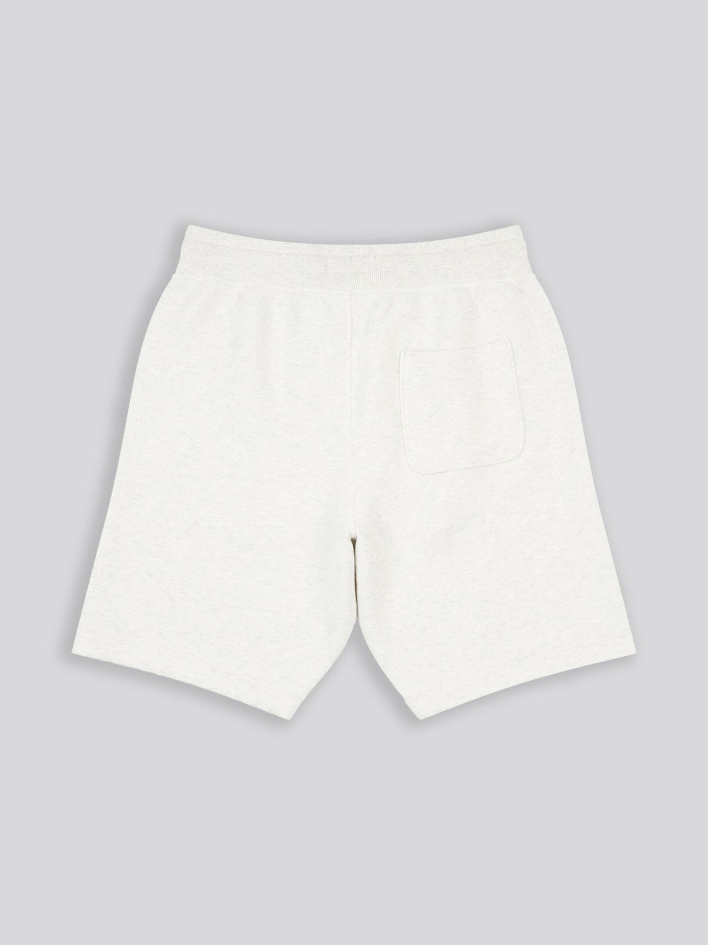 Mens Double Horsemen Herringbone Sweat Short Light Grey Marl