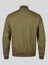 Mens Linen Blend Classic Bomber Deep Lichen Green