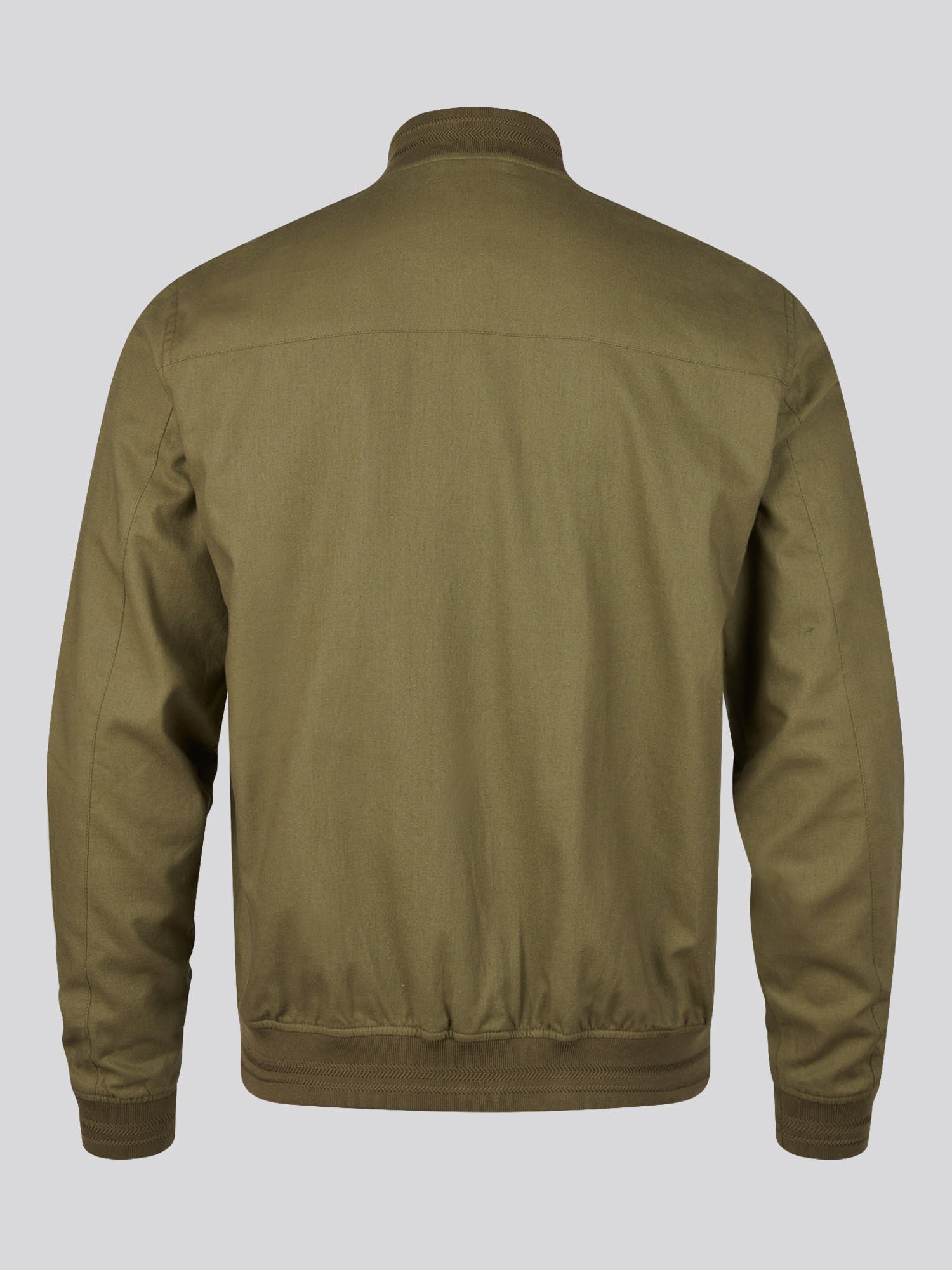 Mens Linen Blend Classic Bomber Deep Lichen Green