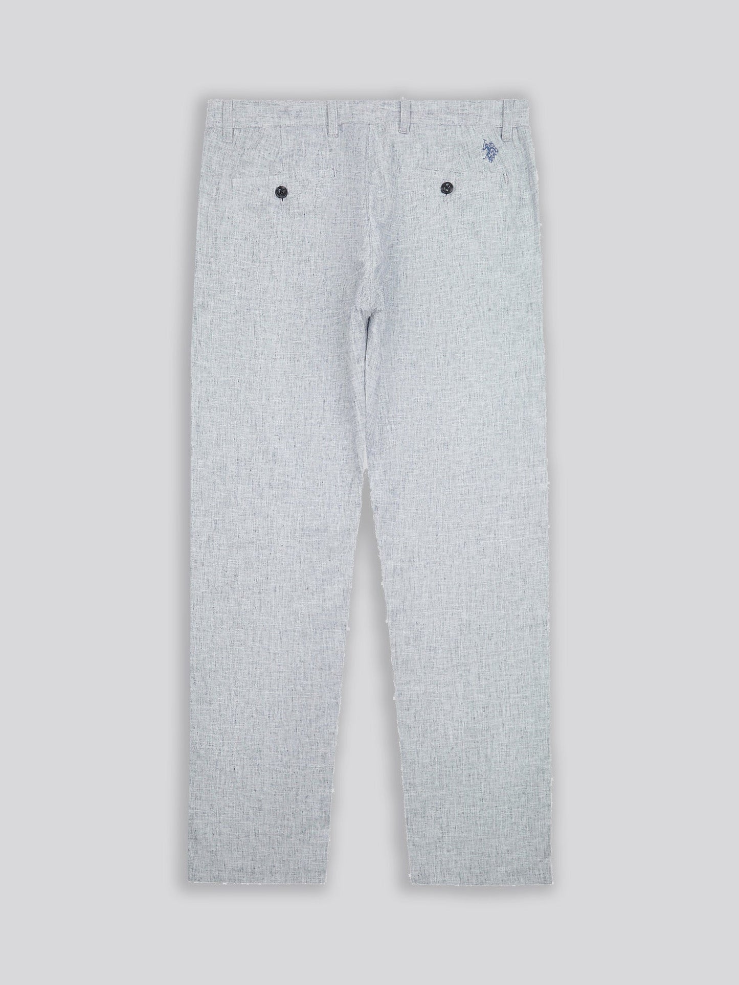 Mens Linen Blend Yarn Dyed Woven Trouser in Dark Sapphire Navy / Moonlight Blue DHM