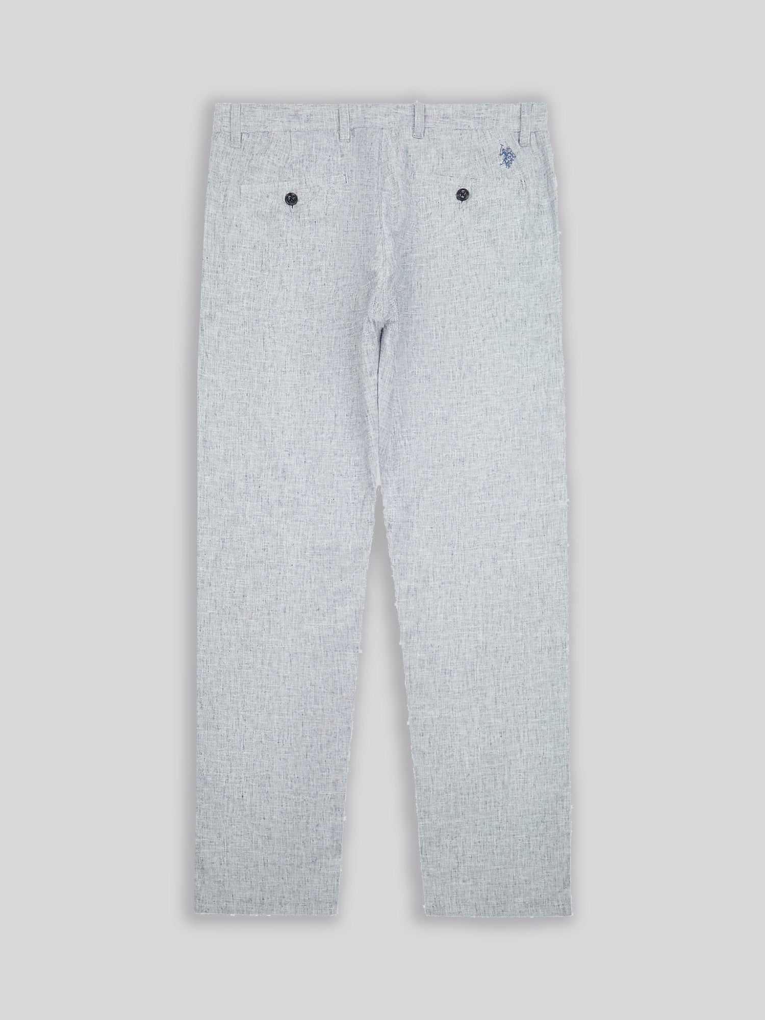 Mens Linen Blend Yarn Dyed Woven Trouser in Dark Sapphire Navy / Moonlight Blue DHM