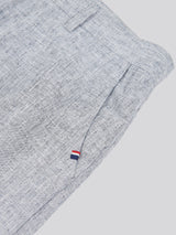 Mens Linen Blend Yarn Dyed Woven Trouser in Dark Sapphire Navy / Moonlight Blue DHM