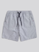 Mens Linen Blend Drawstring Short in Dark Sapphire Navy / Moonlight Blue DHM