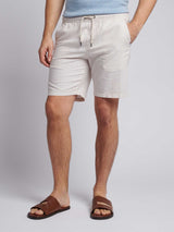 Mens Linen Blend Drawstring Short in Doeskin
