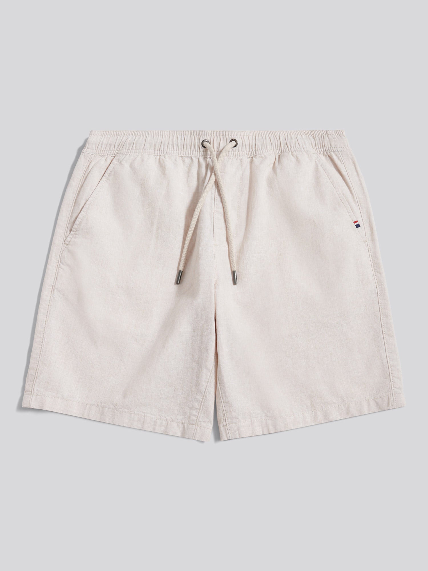 Mens Linen Blend Drawstring Short in Doeskin