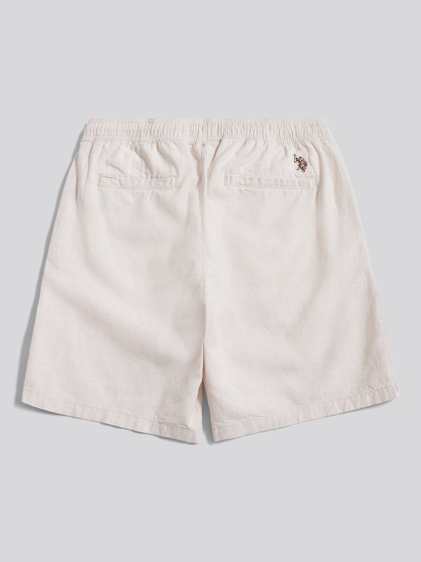Mens Linen Blend Drawstring Short in Doeskin