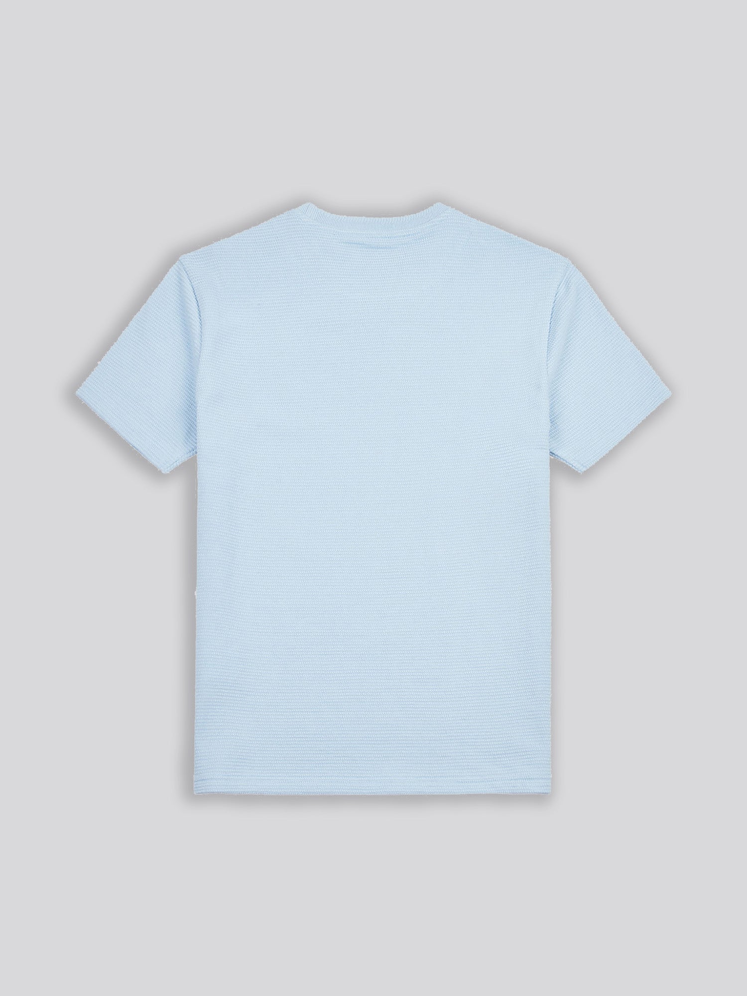 Mens Texture Double Horsemen T-Shirt in Chambray Blue