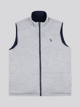 Mens Reversible Clean Front Jersey Lined Gilet in Dark Sapphire Navy / Moonlight Blue DHM