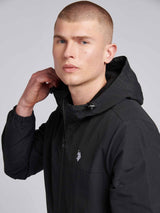 Mens Lightweight Rain Jacket in Black Bright White DHM