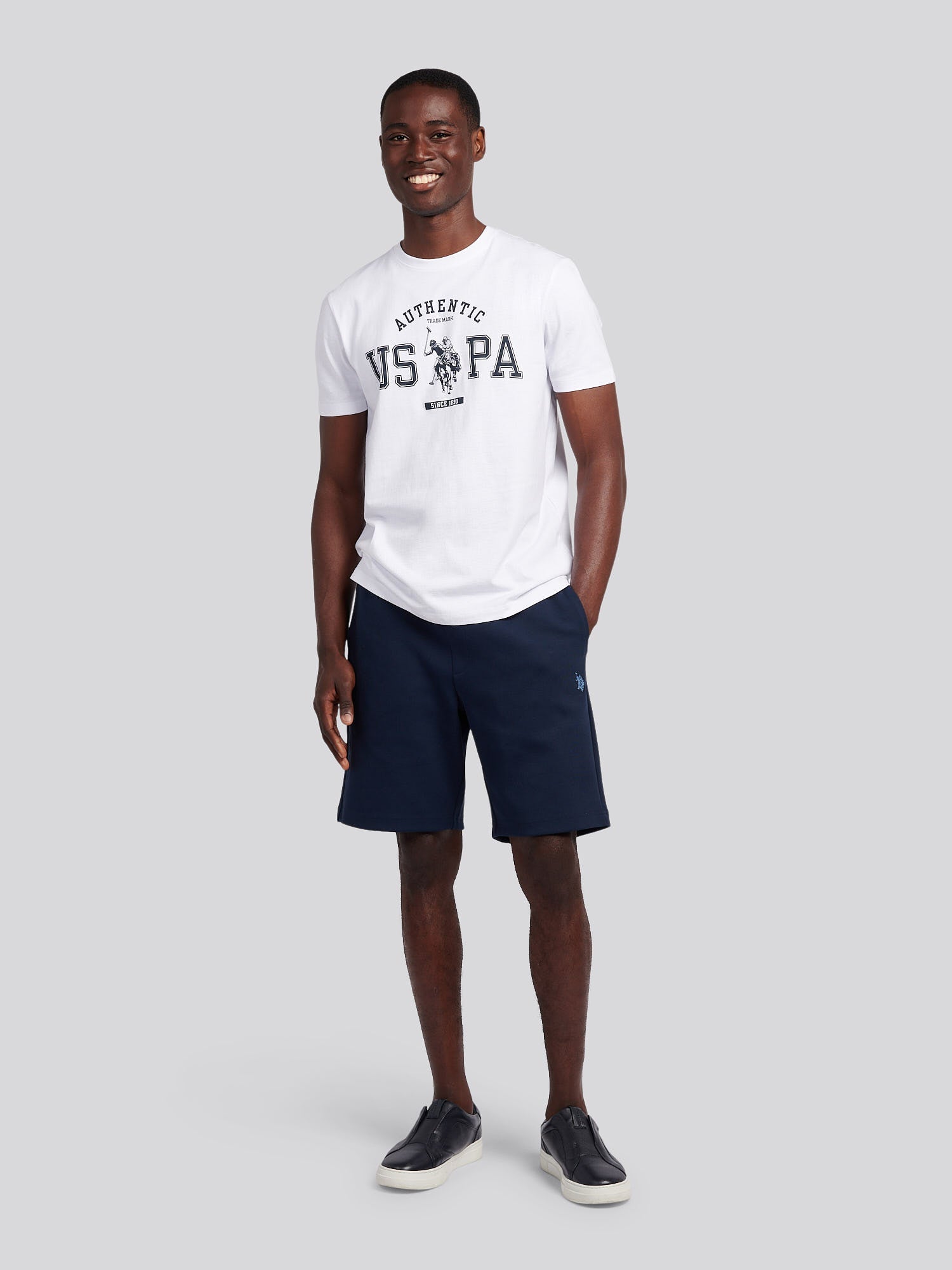 Mens Smart Interlock Short in Dark Sapphire Navy / Moonlight Blue DHM