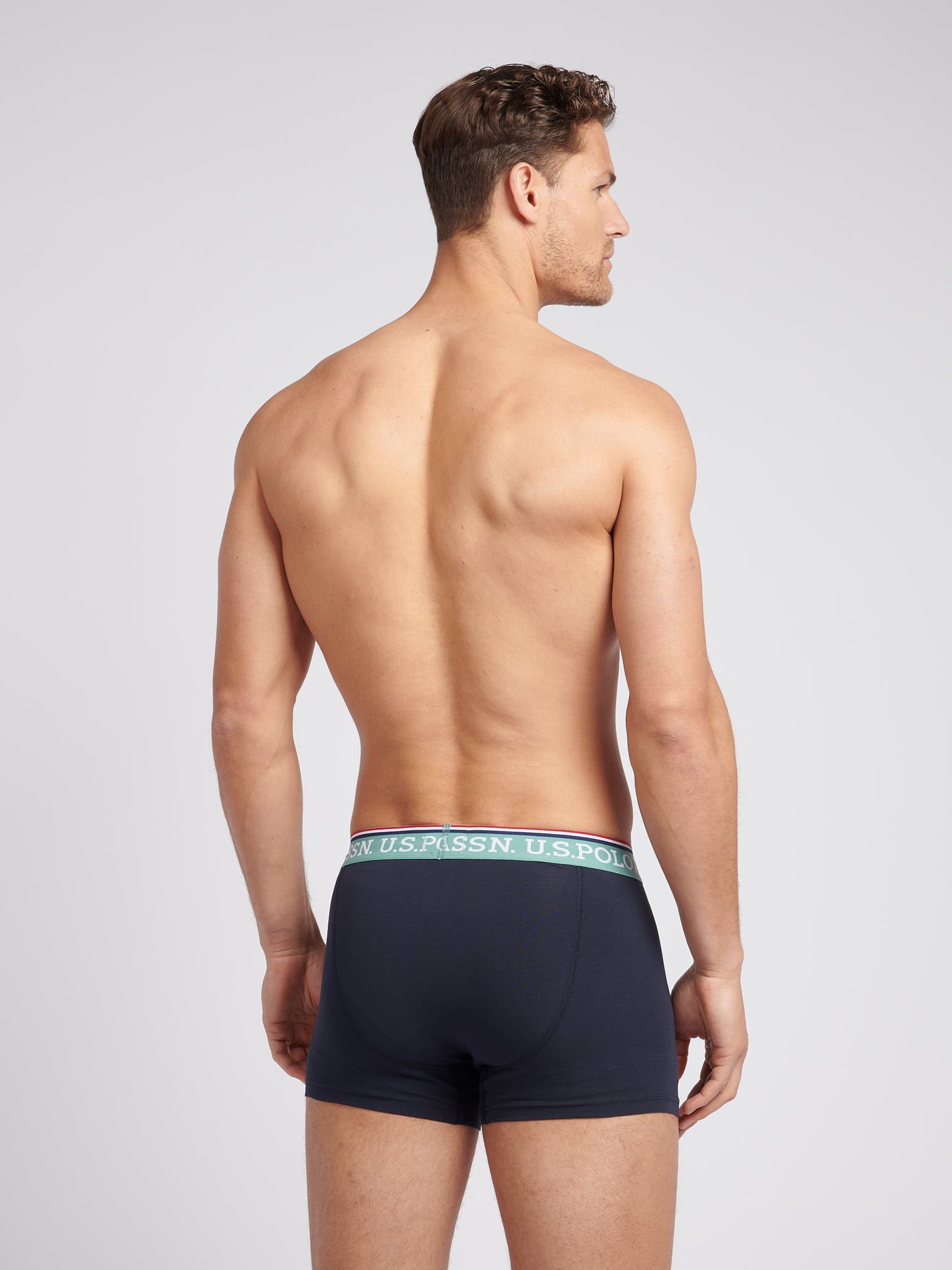 Mens 3 Pack Brand Highlight Boxer Shorts Dark Sapphire Navy