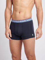 Mens 3 Pack Brand Highlight Boxer Shorts Dark Sapphire Navy