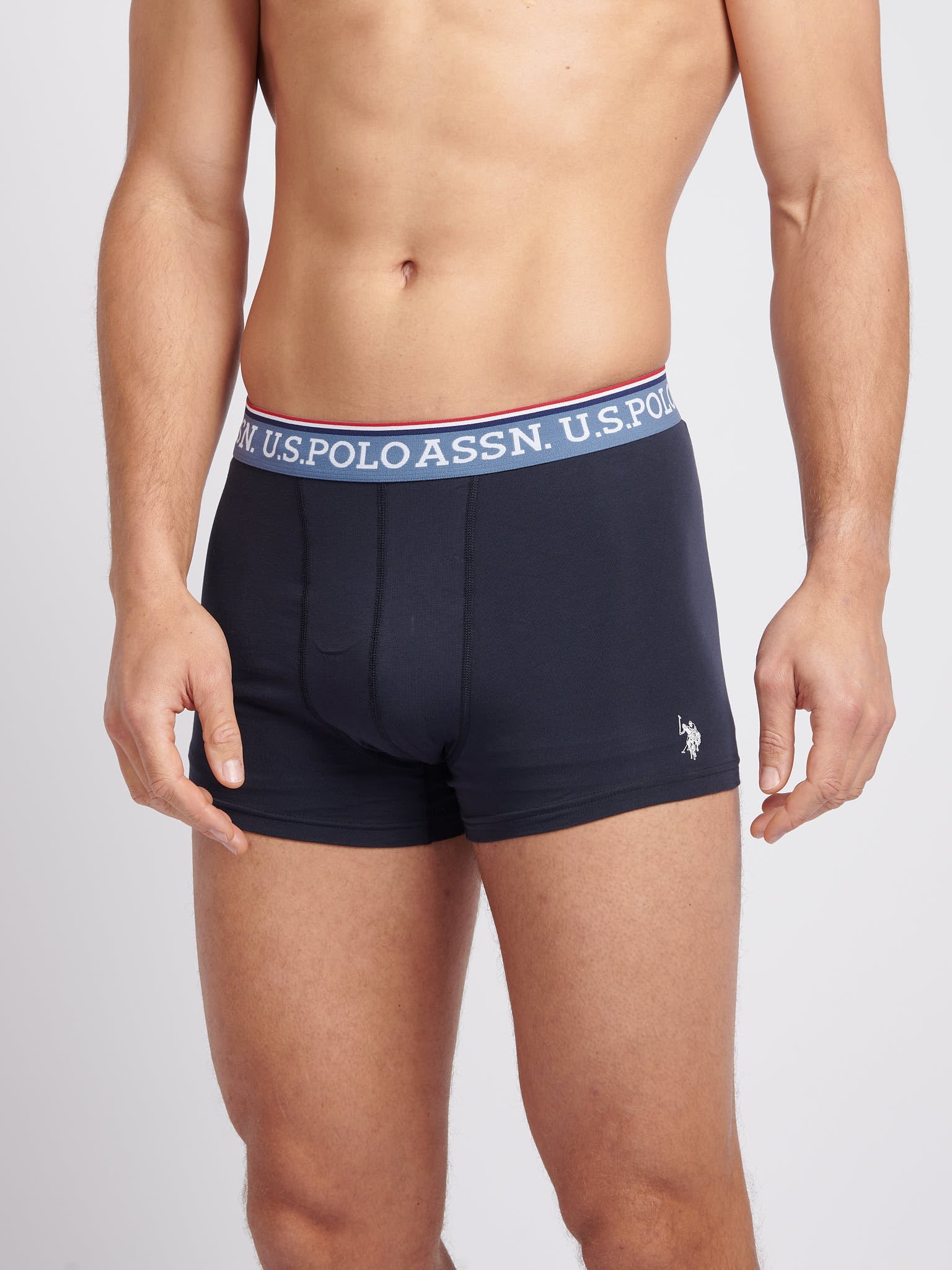 Mens 3 Pack Brand Highlight Boxer Shorts Dark Sapphire Navy