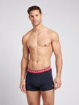 Mens 3 Pack Brand Highlight Boxer Shorts Dark Sapphire Navy