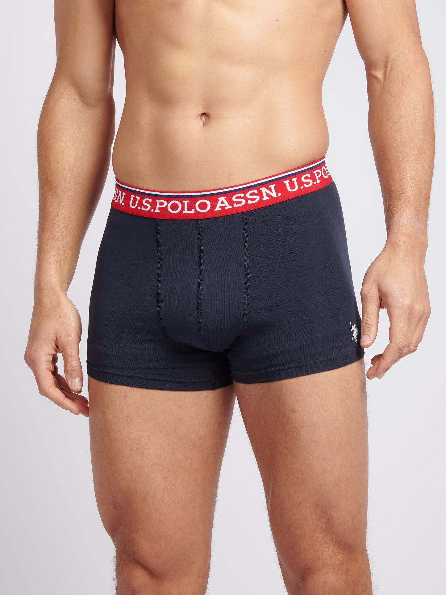 Mens 3 Pack Brand Highlight Boxer Shorts Dark Sapphire Navy