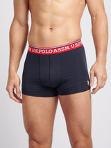 Mens 3 Pack Brand Highlight Boxer Shorts Dark Sapphire Navy