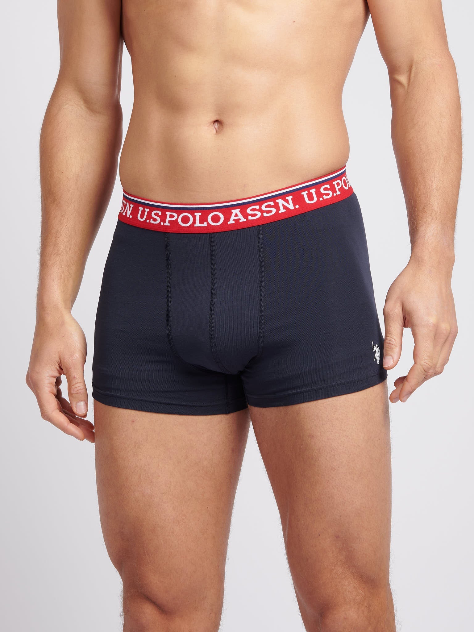 Mens 3 Pack Brand Highlight Boxer Shorts Dark Sapphire Navy