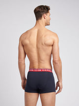 Mens 3 Pack Brand Highlight Boxer Shorts Dark Sapphire Navy