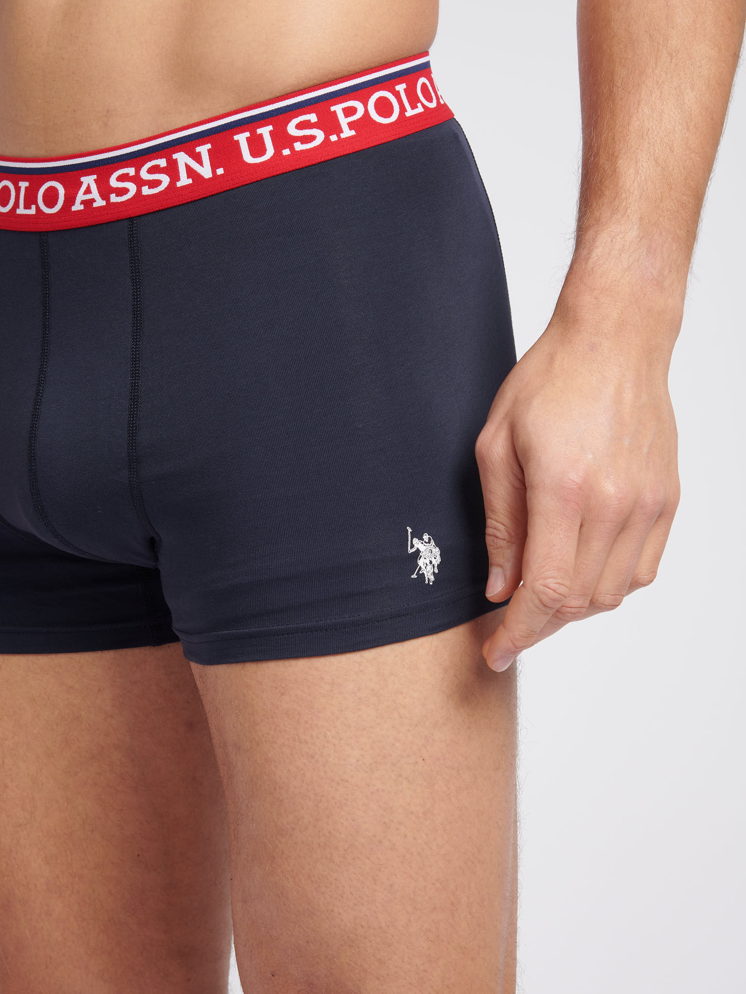 Mens 3 Pack Brand Highlight Boxer Shorts Dark Sapphire Navy