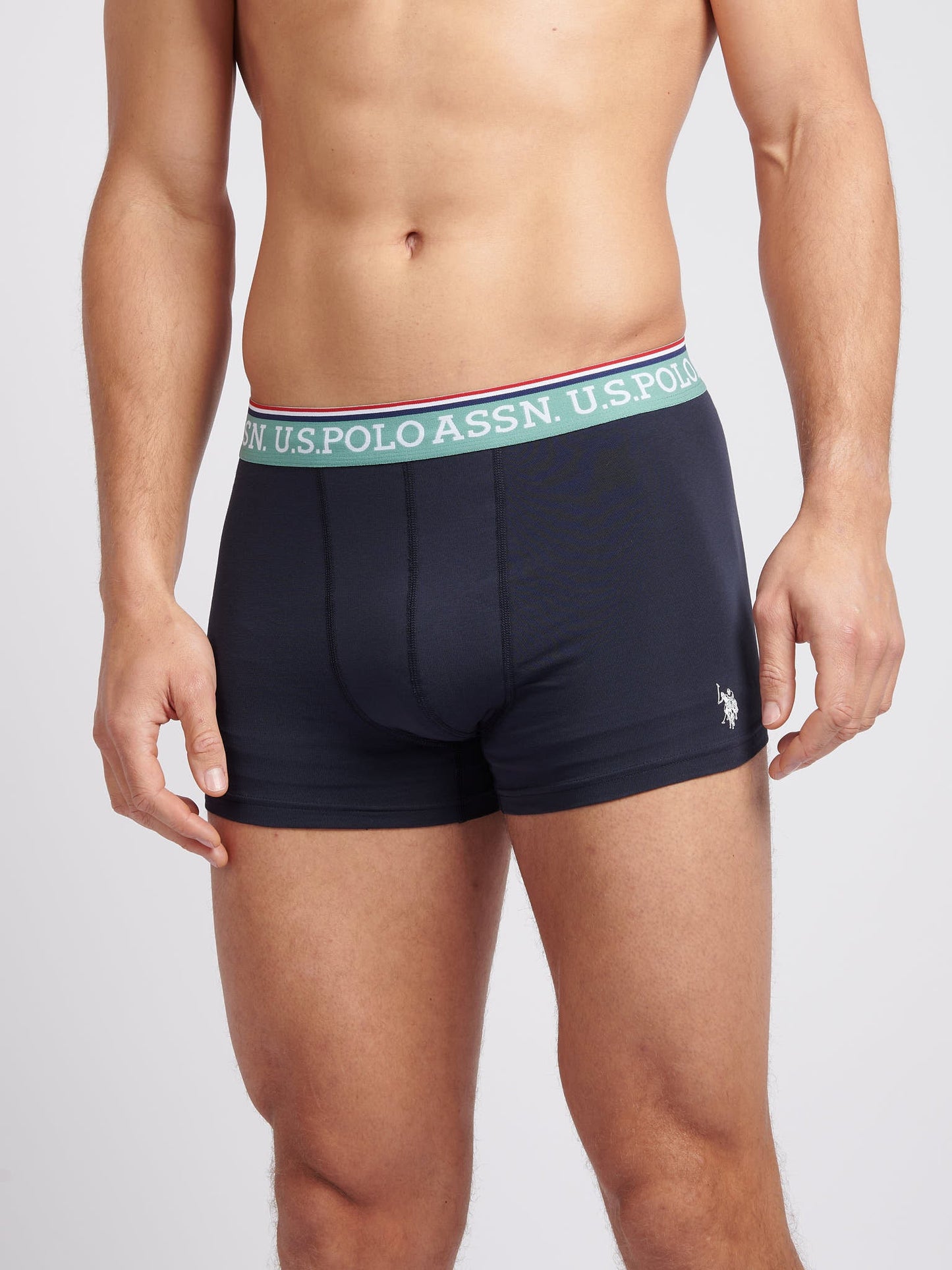 Mens 3 Pack Brand Highlight Boxer Shorts Dark Sapphire Navy