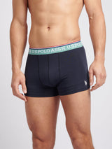 Mens 3 Pack Brand Highlight Boxer Shorts Dark Sapphire Navy