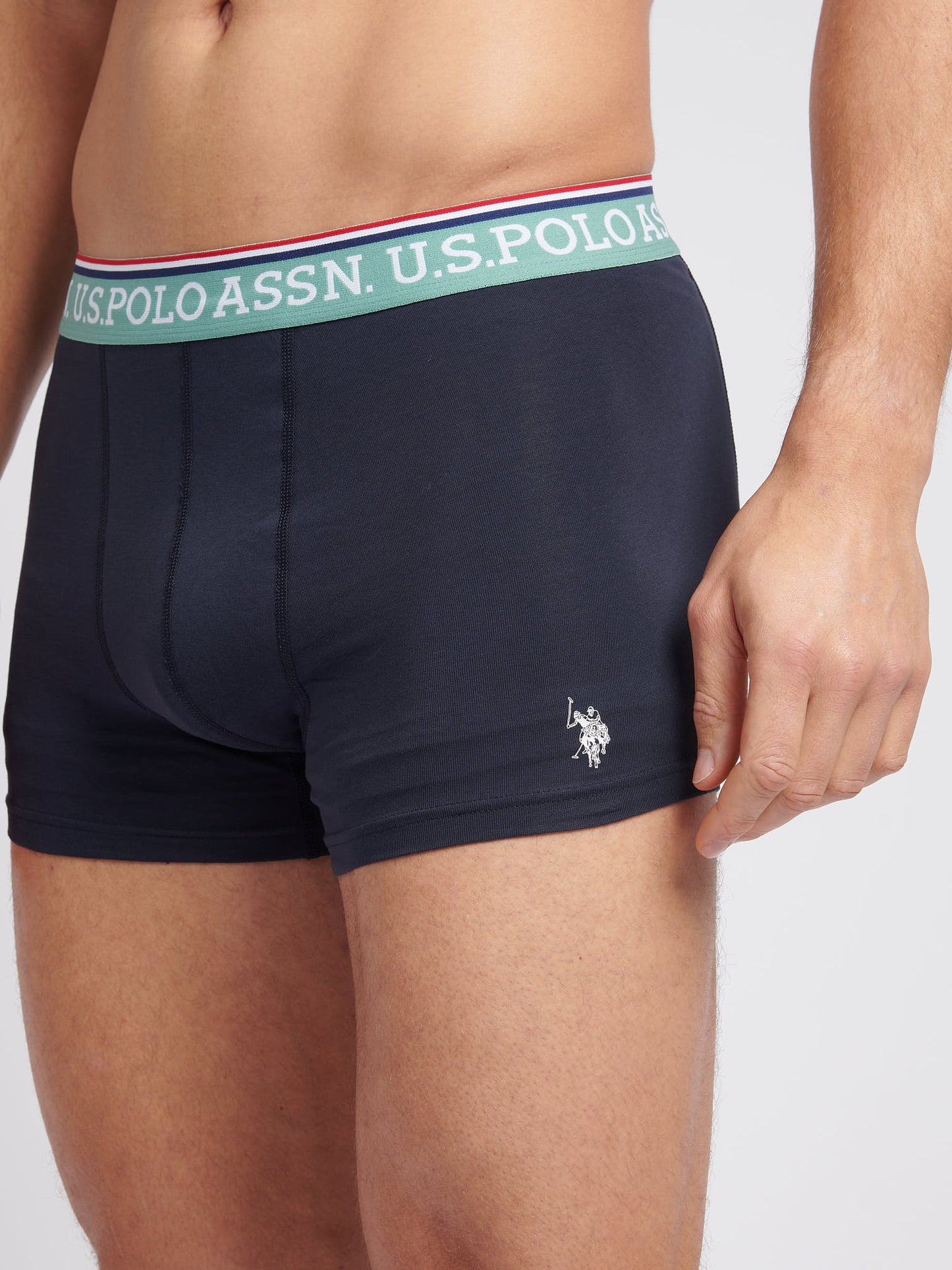 Mens 3 Pack Brand Highlight Boxer Shorts Dark Sapphire Navy