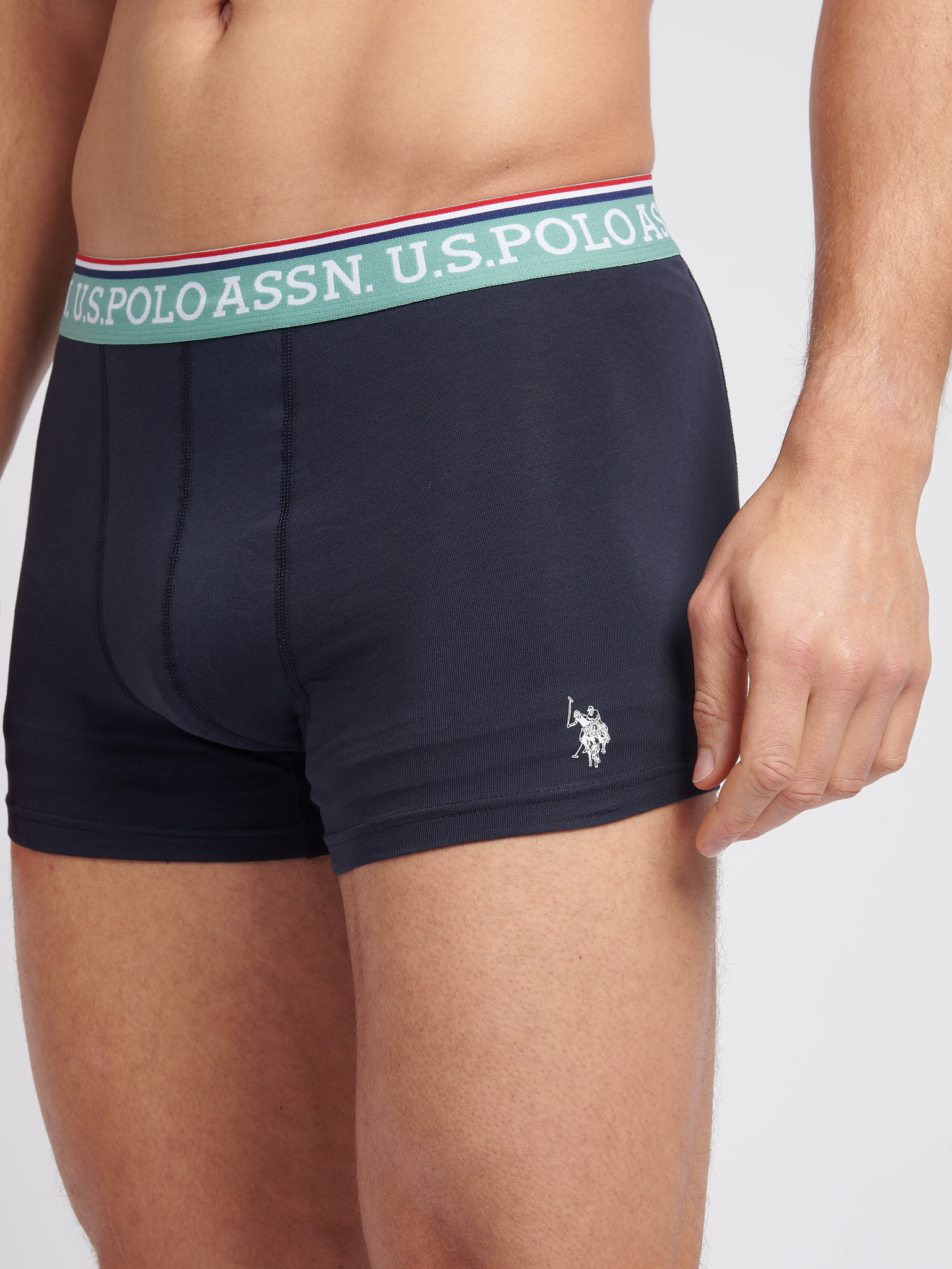 Mens 3 Pack Brand Highlight Boxer Shorts Dark Sapphire Navy
