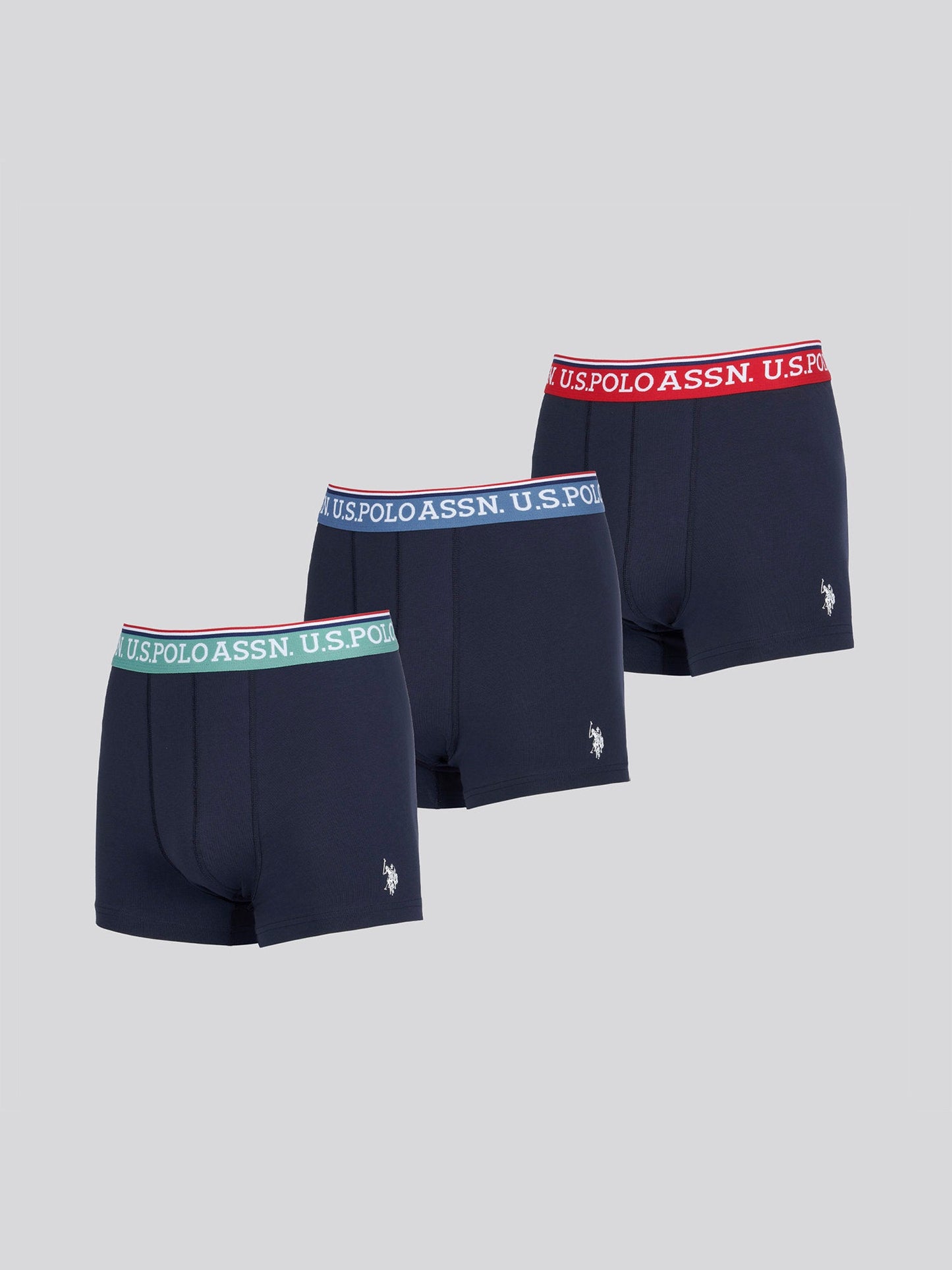 Mens 3 Pack Brand Highlight Boxer Shorts Dark Sapphire Navy