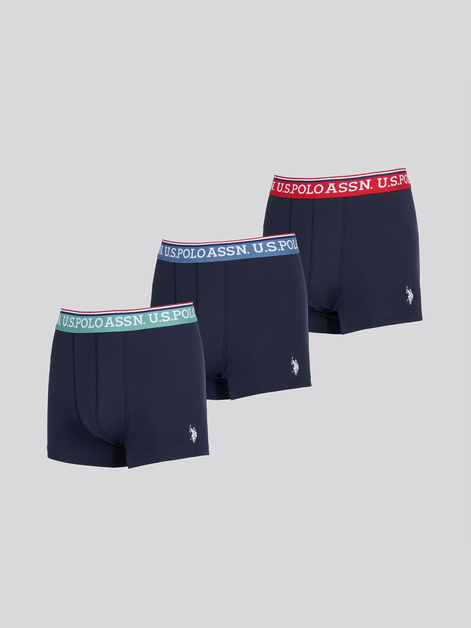 Mens 3 Pack Brand Highlight Boxer Shorts Dark Sapphire Navy