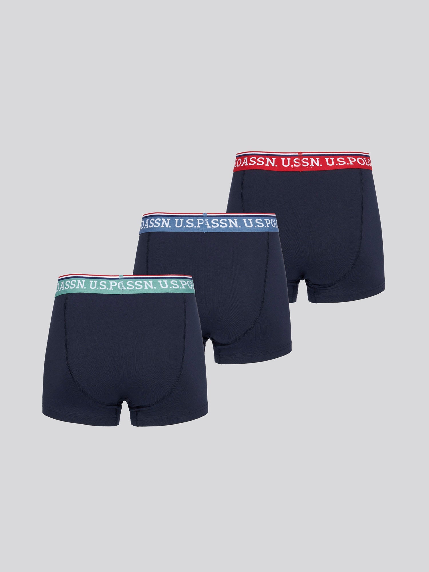 Mens 3 Pack Brand Highlight Boxer Shorts Dark Sapphire Navy