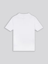 Mens Texture Open Collar Knit Polo Shirt in Bright White