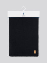 Mens Rib Knit Scarf in Black