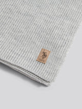 Mens Rib Knit Scarf in Mid Grey Marl
