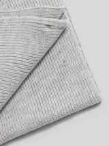 Mens Rib Knit Scarf in Mid Grey Marl