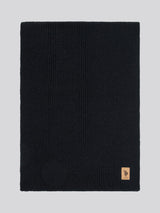Mens Luxury Rib Knit Beanie & Scarf Set in Black