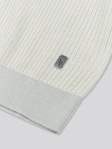 Mens Vertical Texture Stripe Knit Polo Shirt in Northern Droplet