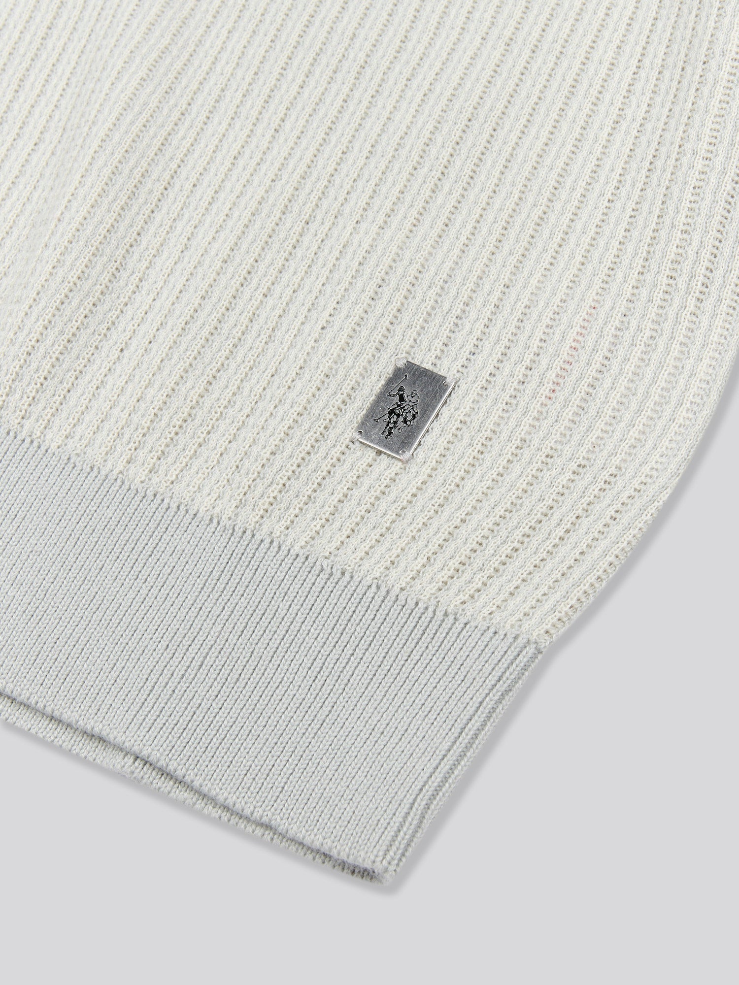 Mens Vertical Texture Stripe Knit Polo Shirt in Northern Droplet