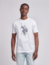 Mens Double Horsemen Graphic T-Shirt Bright White