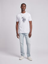 Mens Double Horsemen Graphic T-Shirt Bright White