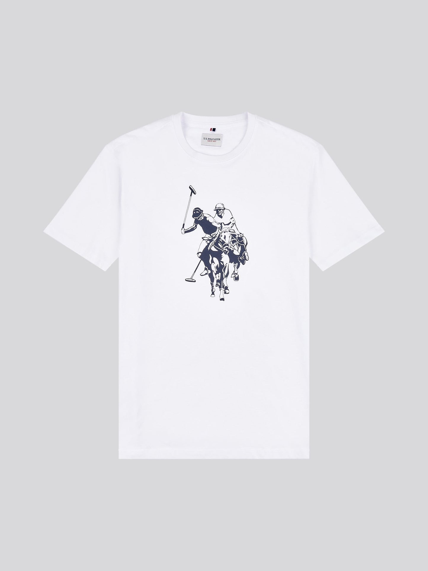 Mens Double Horsemen Graphic T-Shirt Bright White