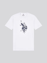 Mens Double Horsemen Graphic T-Shirt Bright White