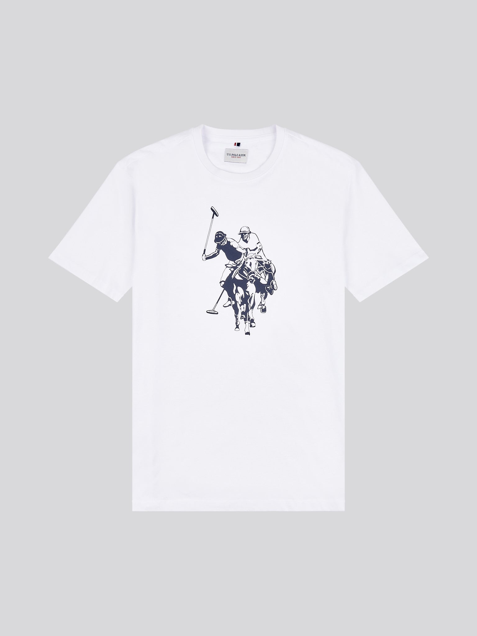 Mens Double Horsemen Graphic T-Shirt Bright White