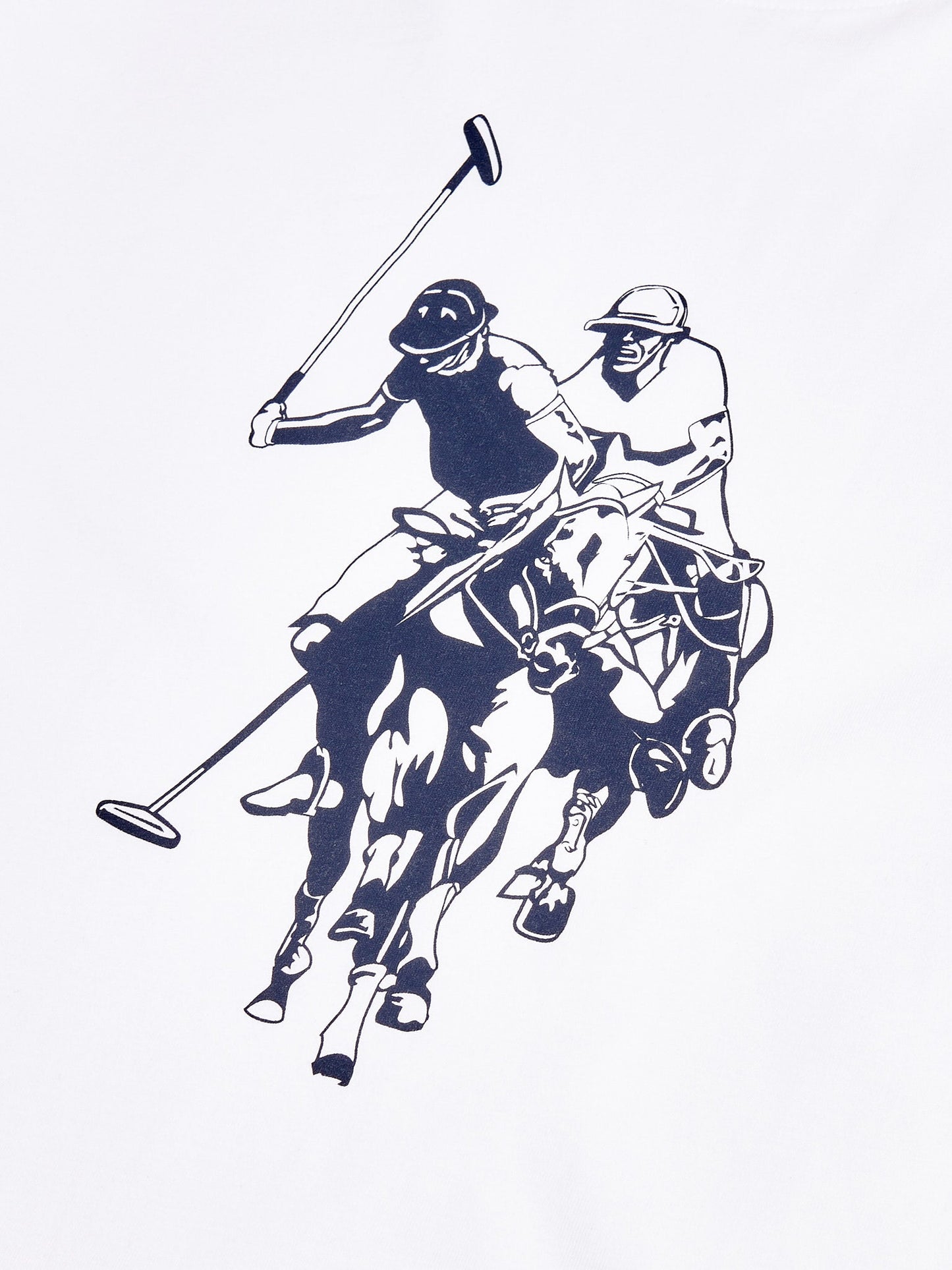 Mens Double Horsemen Graphic T-Shirt Bright White