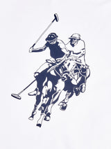 Mens Double Horsemen Graphic T-Shirt Bright White