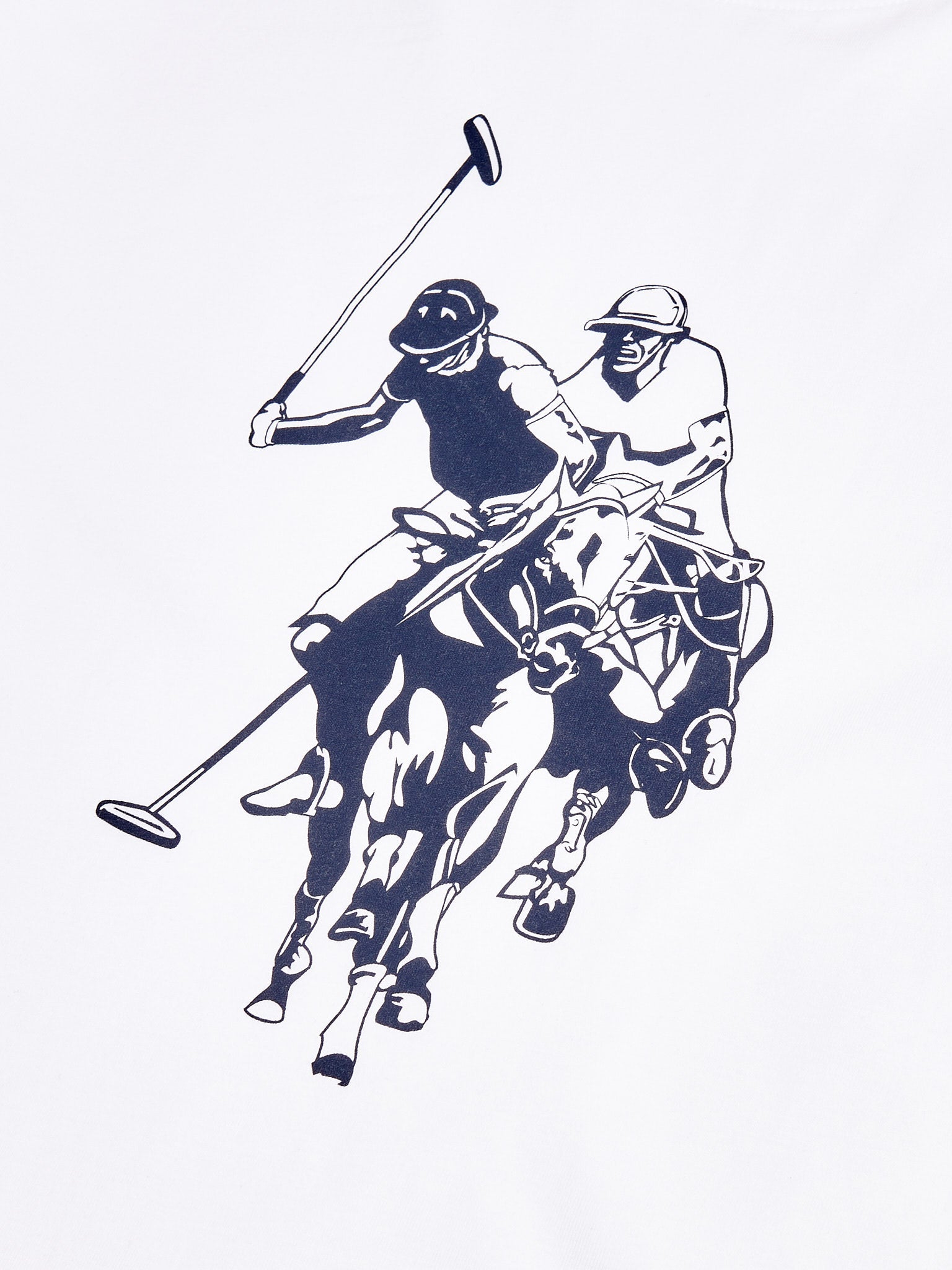 Mens Double Horsemen Graphic T-Shirt Bright White