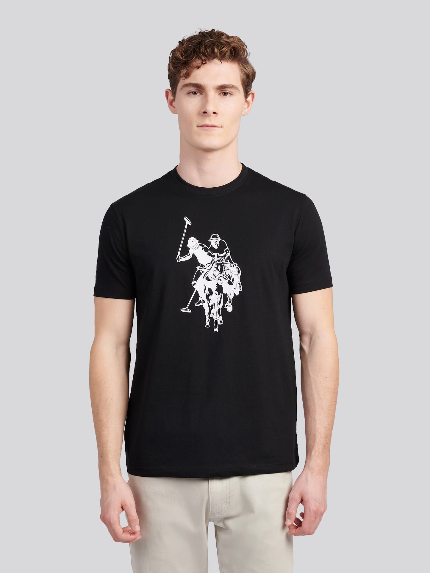 Mens Double Horsemen Graphic T-Shirt Black